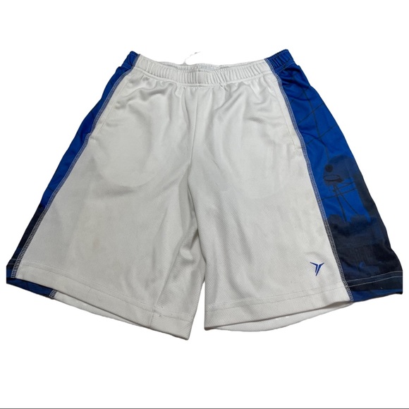 🐝 Old Navy Active Wear • 2 for 1 Shorts • Boy’s Size Large • White & Grey - Picture 2 of 7